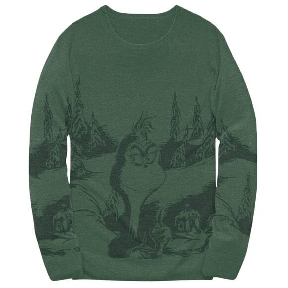Dr. Seuss Other - NWT Mens The Grinch Dr Seuss Sweater Size Medium Forest Green Pullover